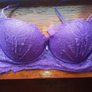 COPY - Frederick's Of Hollywood Purple Padded Demi Bra 2X